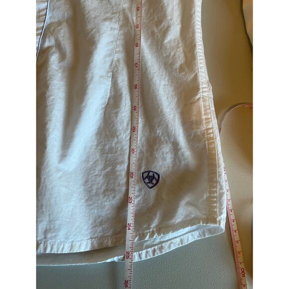 Ariat Pearl Snap Embroidered Button Down Shirt White Small - Picture 6 of 7